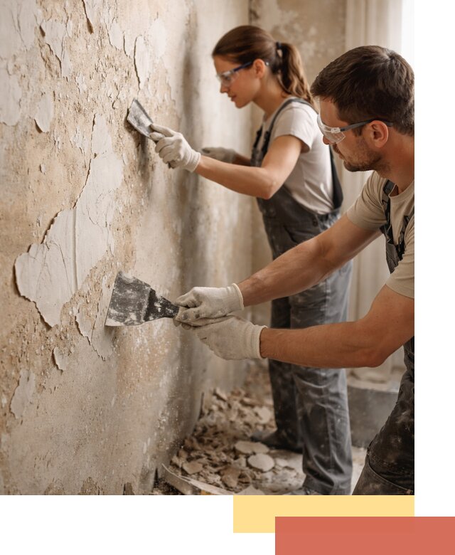 Снятие старой шпаклевки и подготовка поверхностей в Великом Новгороде