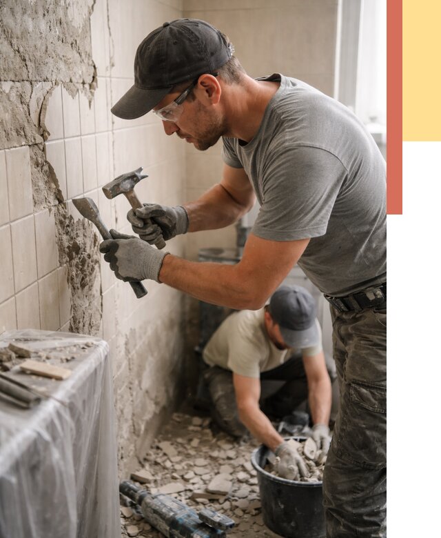 Демонтаж плитки со стен в Великом Новгороде от 870 руб. — быстро и недорого | ОТДЕЛОЧНИК-Влк