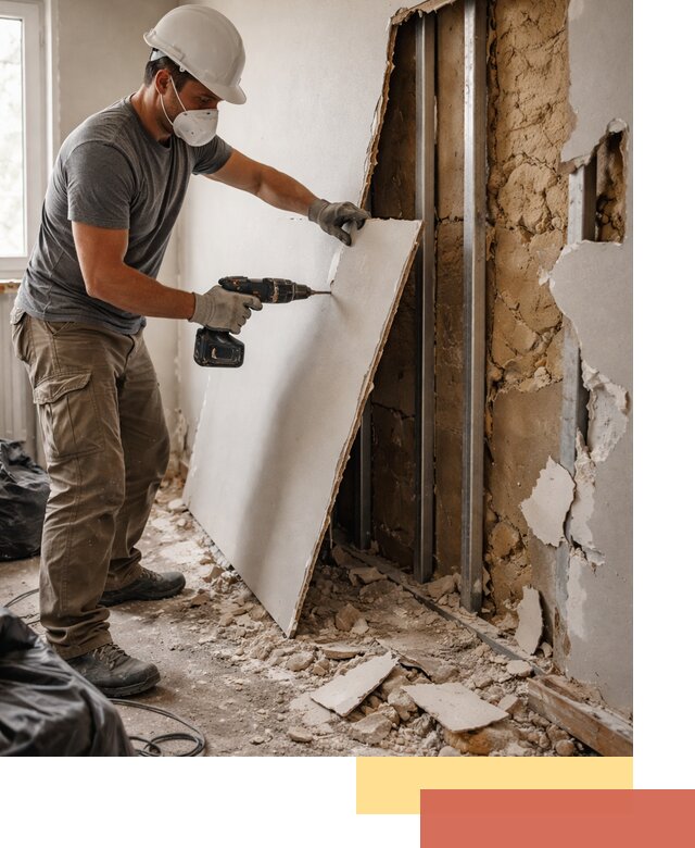 Демонтаж гипсокартона со стен в Великом Новгороде качественно и быстро