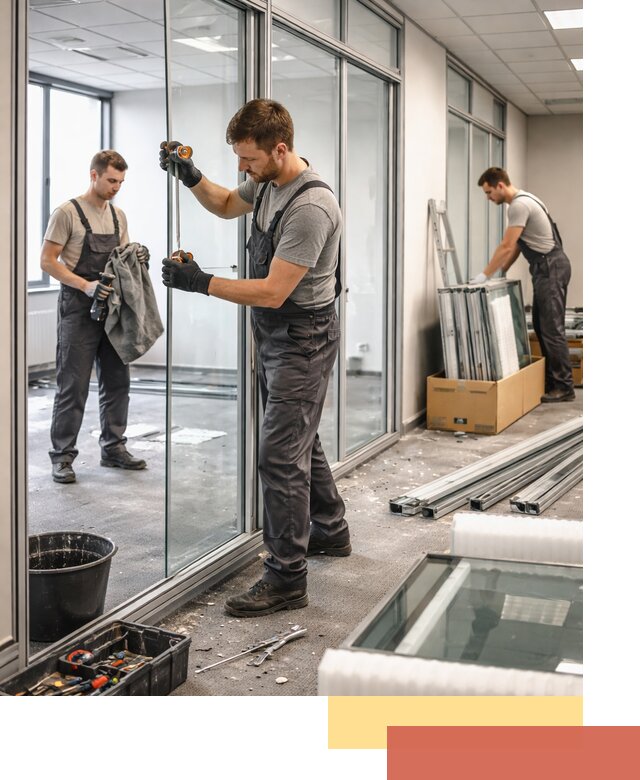 Демонтаж стеклянных перегородок в Великом Новгороде быстро и безопасно