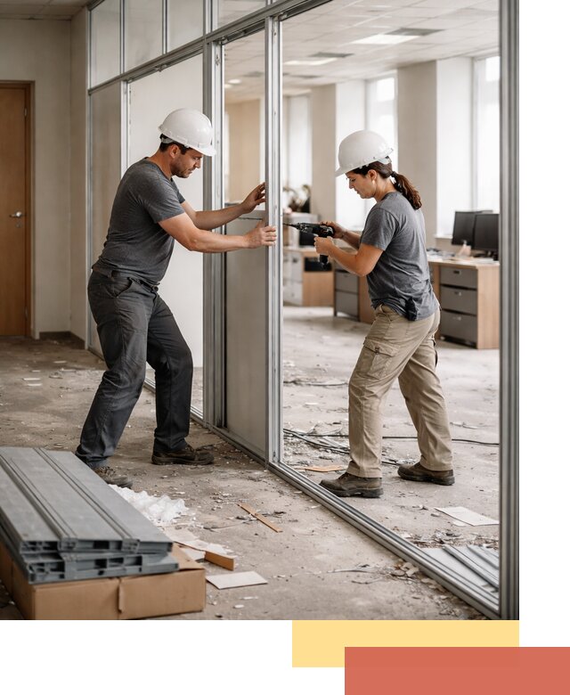 Демонтаж алюминиевых перегородок в Великом Новгороде быстро и аккуратно