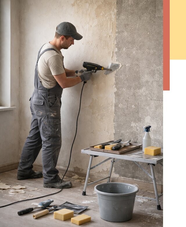 Очистка стен от клея в Великом Новгороде от 1893 руб. — снятие и удаление клея со стен | ОТДЕЛОЧНИК-Влк