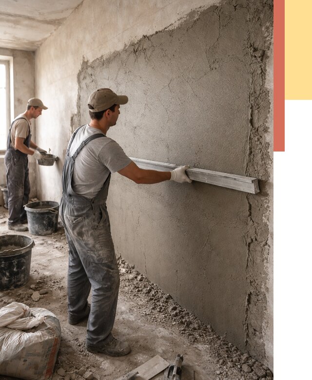 Цементная штукатурка стен в Великом Новгороде от 4604 руб/м2 — быстро и недорого | ОТДЕЛОЧНИК-Влк