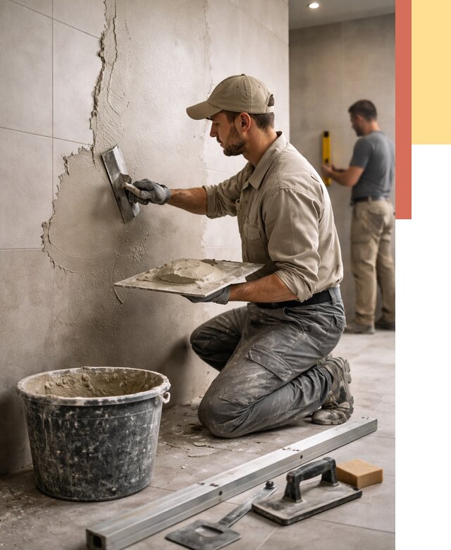 Штукатурка стен в ванной в Великом Новгороде от 4604 руб./м² — выравнивание под ключ | ОТДЕЛОЧНИК-Влк