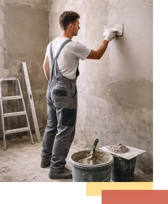 Штукатурка стен в ванной под ключ в Великом Новгороде