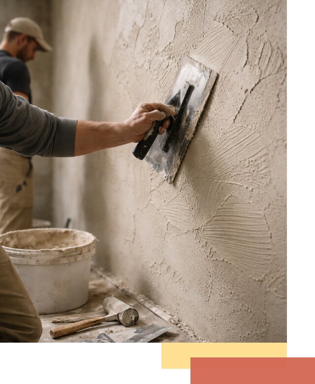 Фактурная штукатурка стен в Великом Новгороде — монтаж, отделка, реставрация