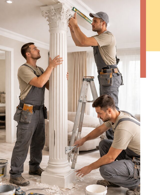 Установка декоративных колонн в Великом Новгороде от 12276 руб. под ключ | ОТДЕЛОЧНИК-Влк