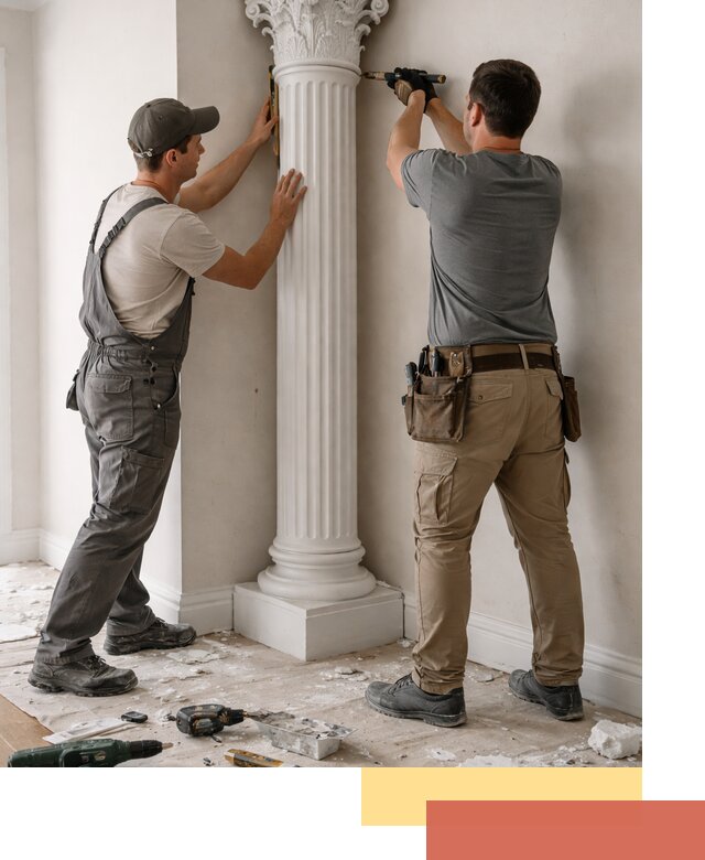 Установка декоративных колонн в Великом Новгороде под ключ