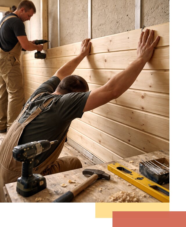 Монтаж деревянной вагонки на стены в Великом Новгороде быстро и качественно