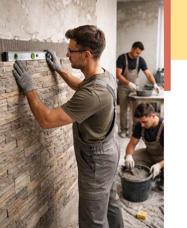 Монтаж искусственного камня в Великом Новгороде от 4604 руб. под ключ | ОТДЕЛОЧНИК-Влк