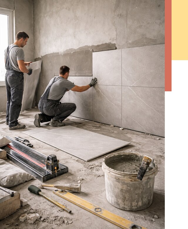 Облицовка стен керамогранитом в Великом Новгороде от 4297 руб./м² — услуги под ключ | ОТДЕЛОЧНИК-Влк