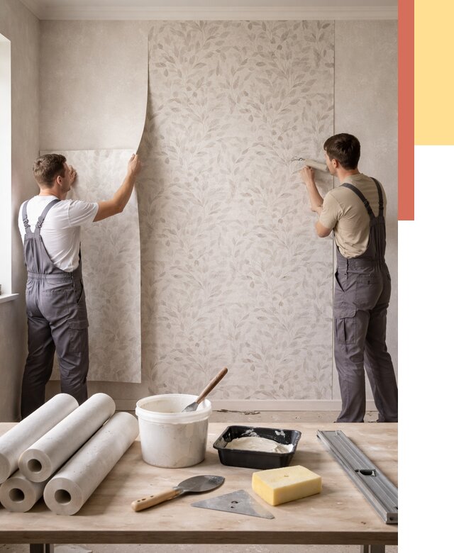 Поклейка обоев с подбором рисунка в Великом Новгороде от 3581 руб. | ОТДЕЛОЧНИК-Влк - быстро и недорого