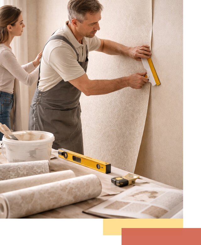 Поклейка обоев с подбором рисунка в Великом Новгороде