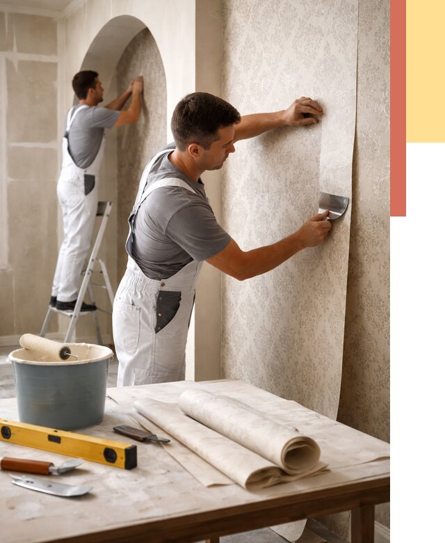 Поклейка обоев на сложные стены в Великом Новгороде от 2864 руб. под ключ | ОТДЕЛОЧНИК-Влк