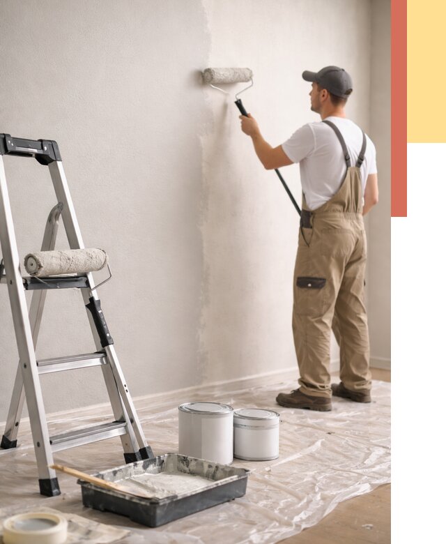 Покраска стен латексной краской в Великом Новгороде от 4604 руб. за м2 | ОТДЕЛОЧНИК-Влк