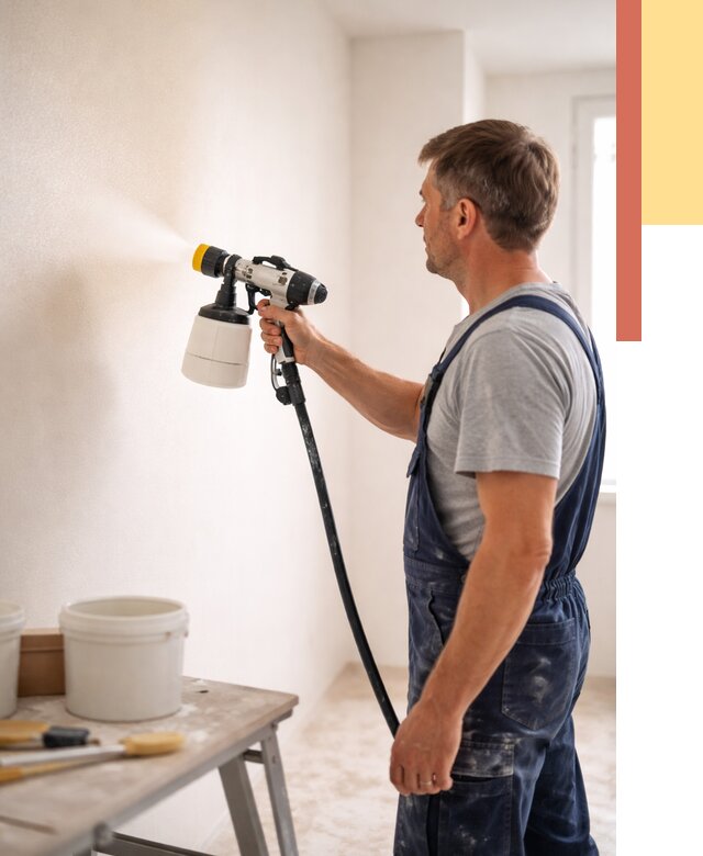 Покраска стен краскопультом в Великом Новгороде от 7673 руб. — механизированная покраска | ОТДЕЛОЧНИК-Влк