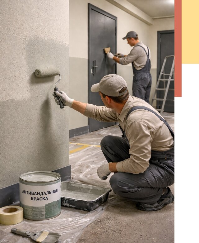 Покраска стен антивандальной краской в Великом Новгороде от 4604 руб./м² под ключ | ОТДЕЛОЧНИК-Влк