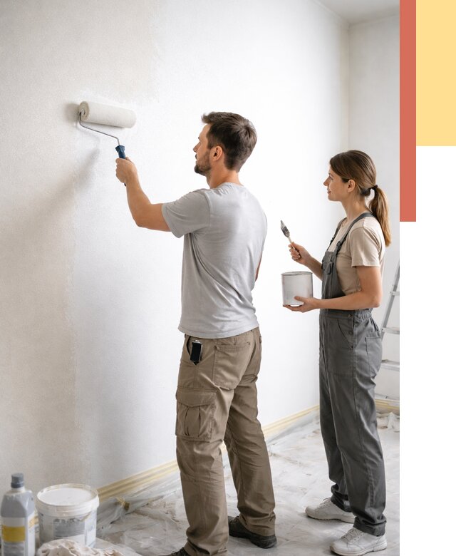 Окраска стен по стеклохолсту в Великом Новгороде от 4604 руб/м² под ключ | ОТДЕЛОЧНИК-Влк