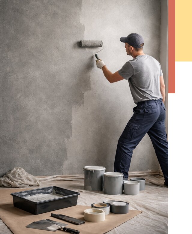 Покраска стен под бетон в Великом Новгороде от 665 руб. за м2 — быстро и недорого | ОТДЕЛОЧНИК-Влк