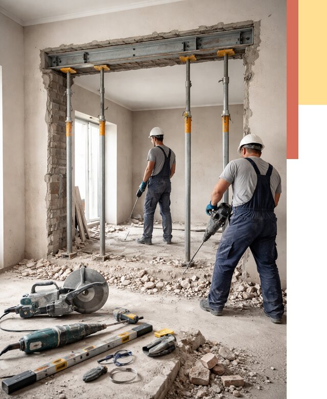 Прорезка проема в стене в Великом Новгороде от 4604 руб. — быстро и недорого | ОТДЕЛОЧНИК-Влк