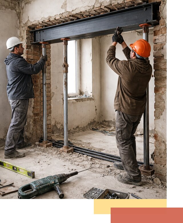 Усиление проема в стене в Великом Новгороде для расширения и безопасности