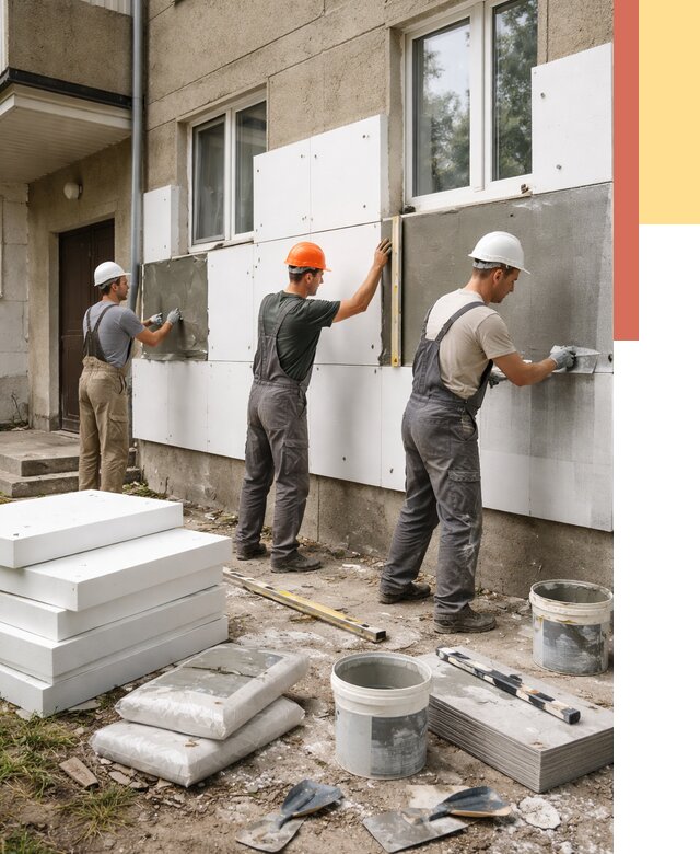 Утепление стен пенопластом в Великом Новгороде от 1790 руб. — недорого и под ключ | ОТДЕЛОЧНИК-Влк