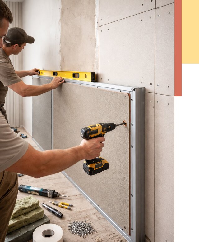 Шумоизоляция стен панелями ЗИПС в Великом Новгороде от 2251 руб./м² под ключ | ОТДЕЛОЧНИК-Влк