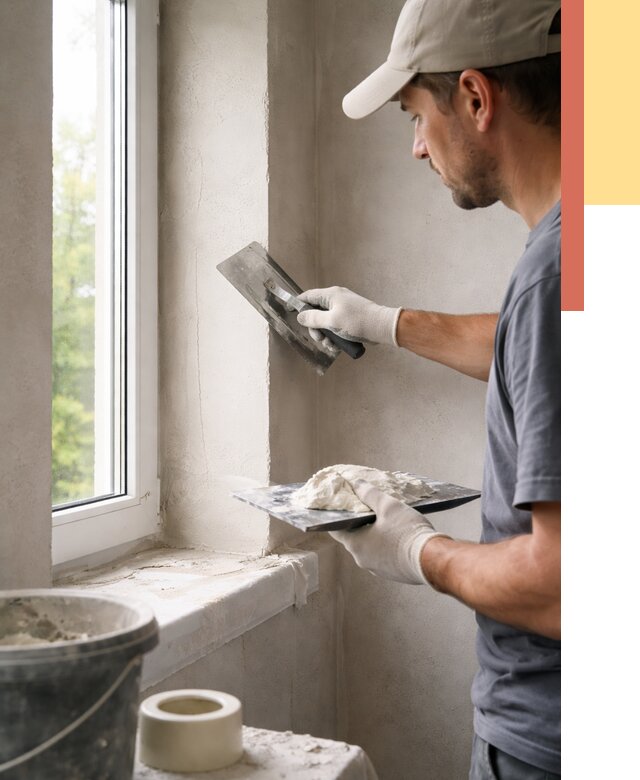 Штукатурка откосов в Великом Новгороде от 4604 руб/м² — услуги и выравнивание под ключ | ОТДЕЛОЧНИК-Влк