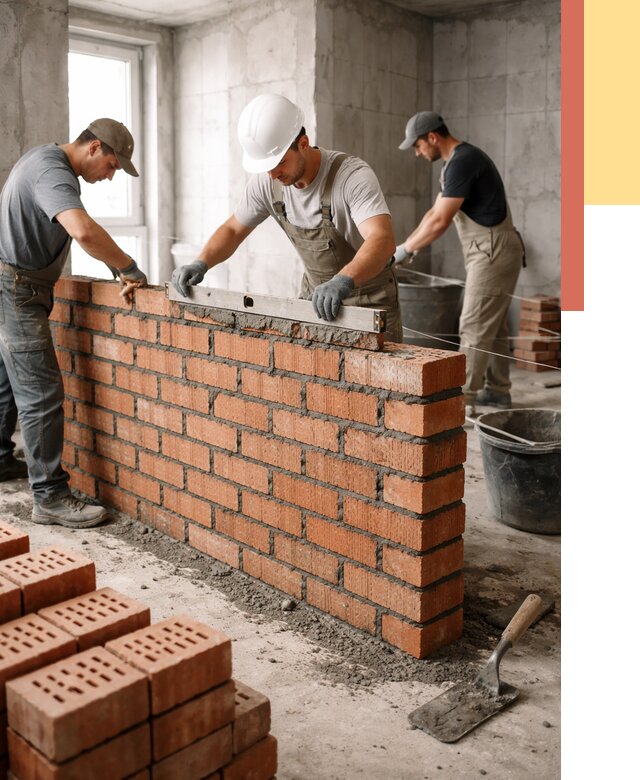 Кладка перегородок из кирпича в Великом Новгороде от 3581 руб. за м² | ОТДЕЛОЧНИК-Влк