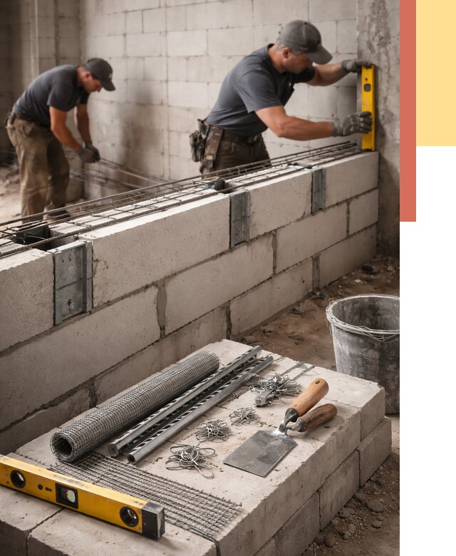 Армирование кладки перегородок в Великом Новгороде от 767 руб. под ключ | ОТДЕЛОЧНИК-Влк