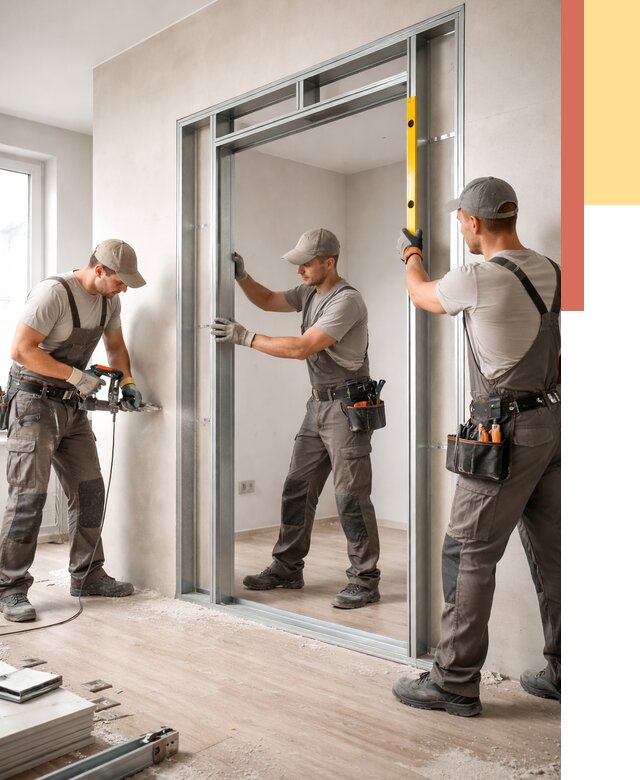 Устройство дверного проема в перегородке в Великом Новгороде от 4604 руб. под ключ | ОТДЕЛОЧНИК-Влк