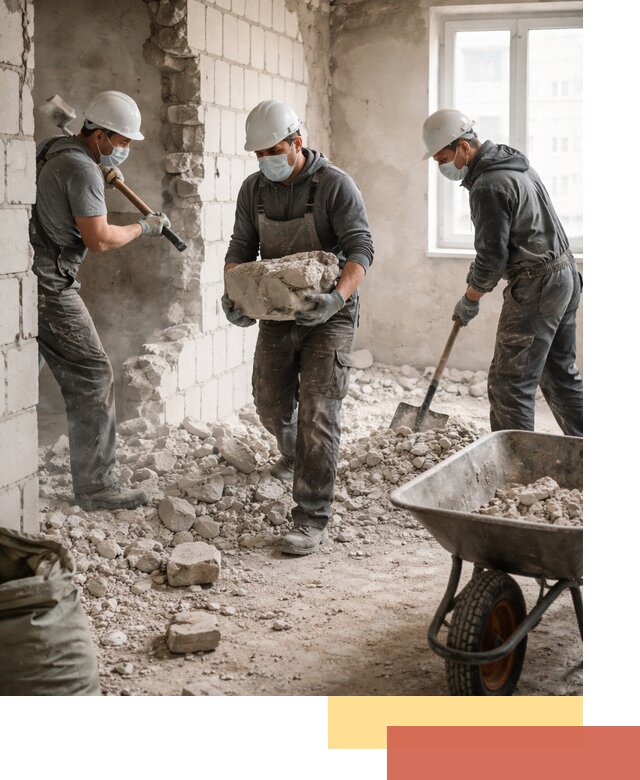 Демонтаж блочных перегородок в Великом Новгороде быстро и аккуратно