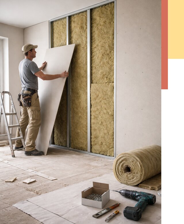 Перегородка из гипсокартона с шумоизоляцией в Великом Новгороде от 3192 руб. | ОТДЕЛОЧНИК-Влк