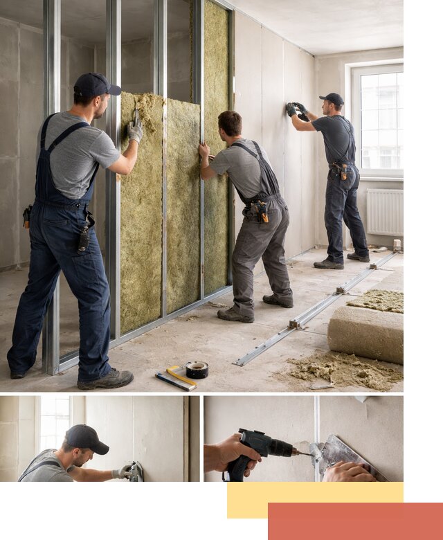 Перегородка из гипсокартона с шумоизоляцией в Великом Новгороде — монтаж под ключ