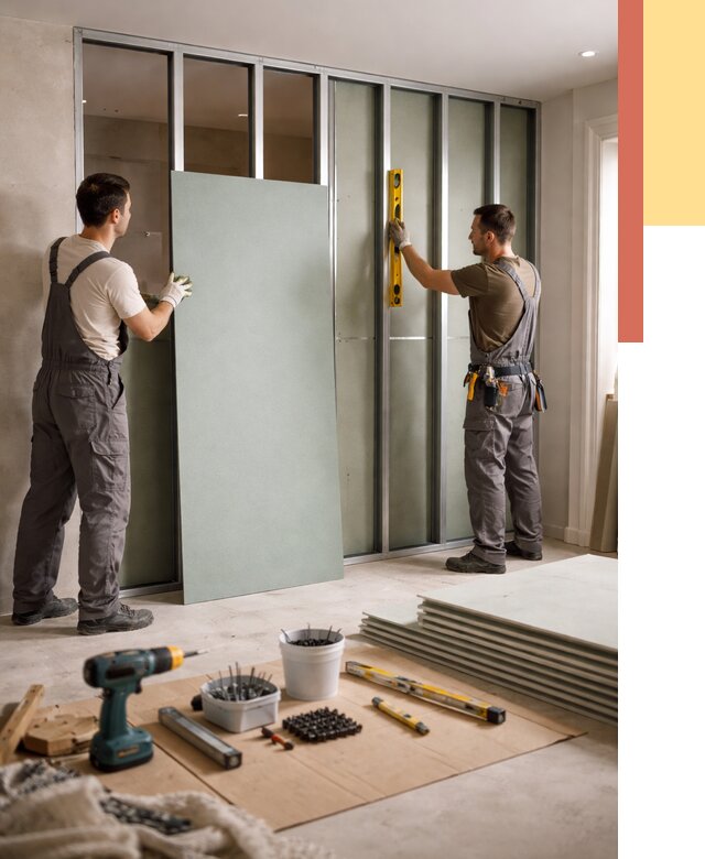 Перегородка из влагостойкого гипсокартона в Великом Новгороде от 4910 руб. — монтаж под ключ | ОТДЕЛОЧНИК-Влк