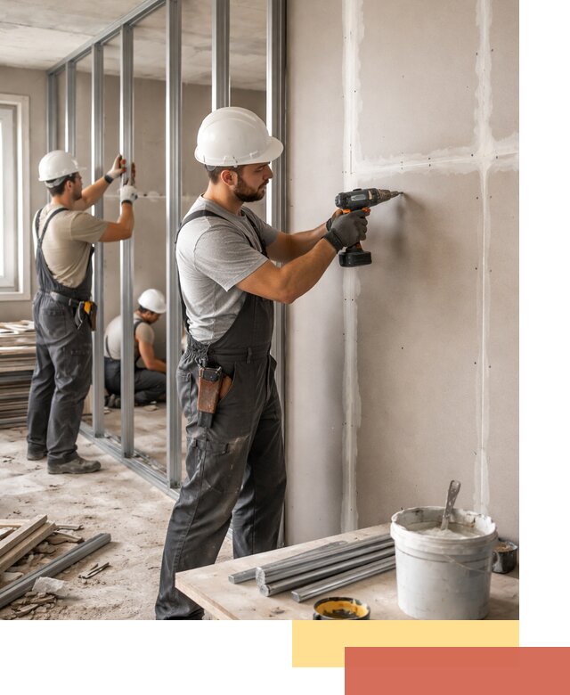 Перегородки из огнестойкого гипсокартона в Великом Новгороде под ключ