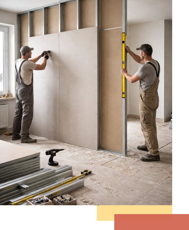 Зонирующая перегородка из гипсокартона под ключ в Великом Новгороде