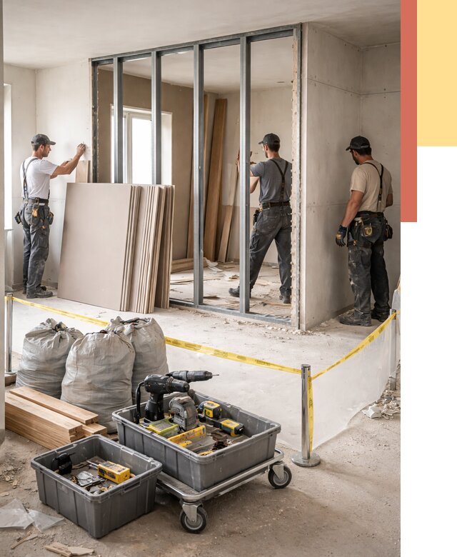 Перенос гипсокартонной перегородки в Великом Новгороде под ключ от 4604 руб. | Демонтаж и монтаж – ОТДЕЛОЧНИК-Влк