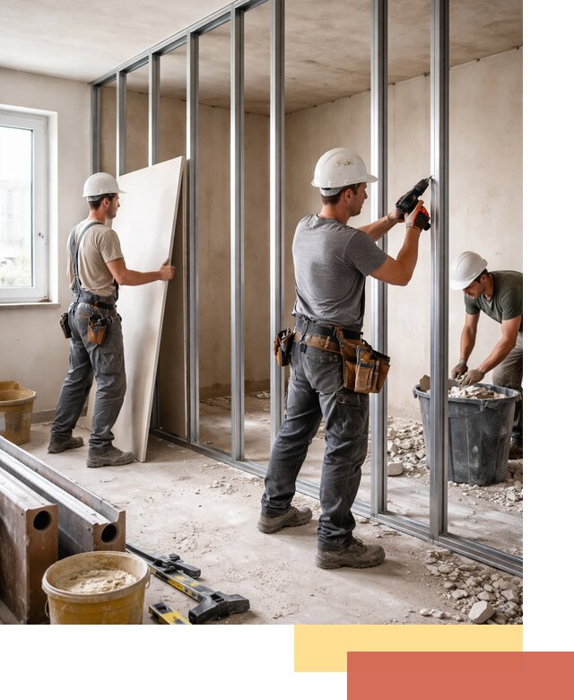 Перенос гипсокартонной перегородки в Великом Новгороде профессионально и быстро