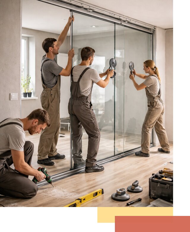 Изготовление стеклянных перегородок на заказ в Великом Новгороде