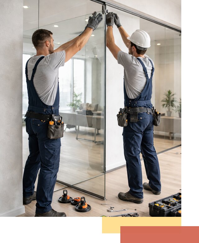 Безрамные стеклянные перегородки под ключ в Великом Новгороде