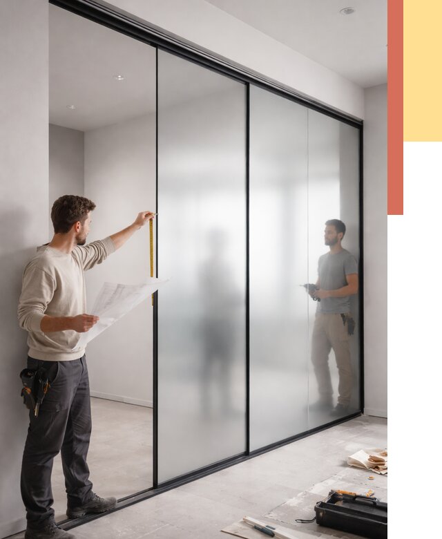 Матовые стеклянные перегородки в Великом Новгороде от 8696 руб. — монтаж и установка | ОТДЕЛОЧНИК-Влк