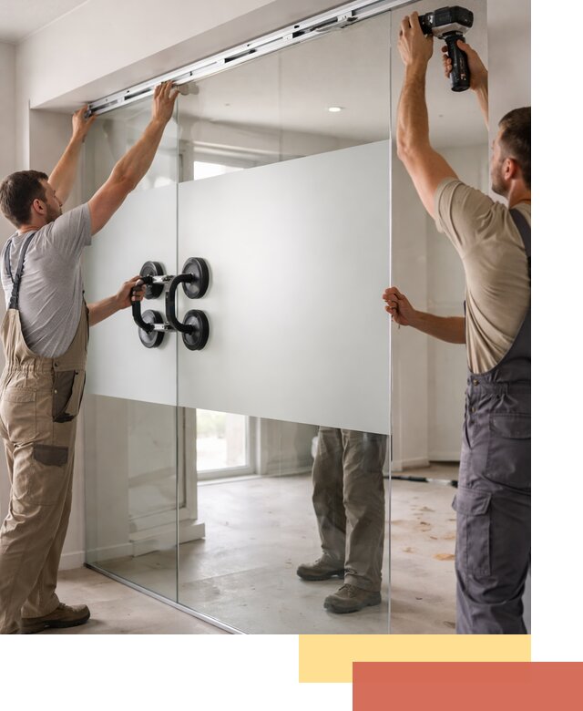 Матовые стеклянные перегородки под ключ в Великом Новгороде