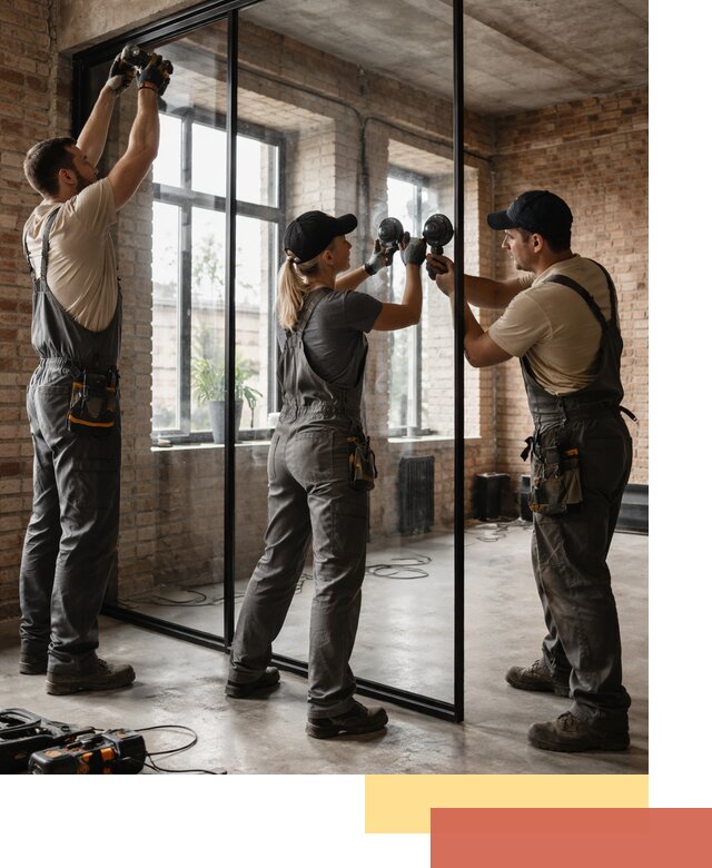 Стеклянные перегородки лофт — изготовление и монтаж в Великом Новгороде