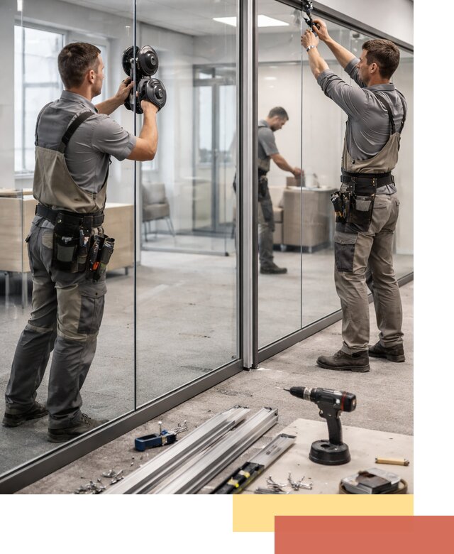 Стеклянные офисные перегородки под ключ в Великом Новгороде