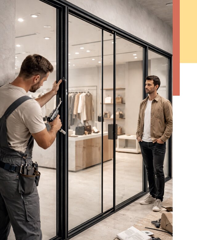 Стеклянные перегородки для магазинов в Великом Новгороде от 8389 руб. под ключ | ОТДЕЛОЧНИК-Влк