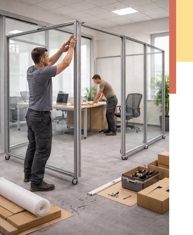 Мобильные офисные перегородки в Великом Новгороде от 12788 руб. — установка под ключ | ОТДЕЛОЧНИК-Влк