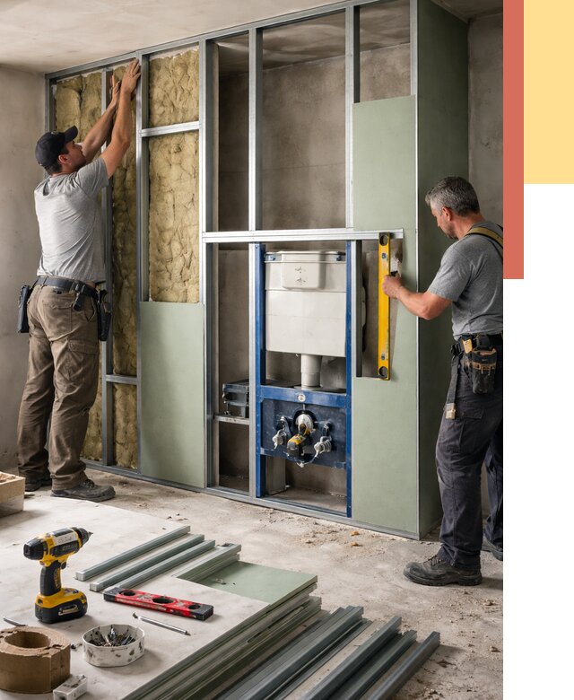 Установка сантехнических перегородок в Великом Новгороде от 8696 руб. | ОТДЕЛОЧНИК-Влк