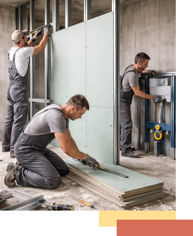 Монтаж и ремонт сантехнических перегородок в Великом Новгороде