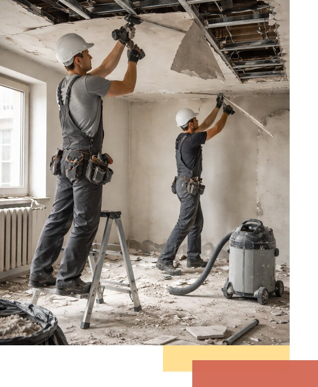 Демонтаж гипсокартонного потолка в Великом Новгороде быстро и аккуратно